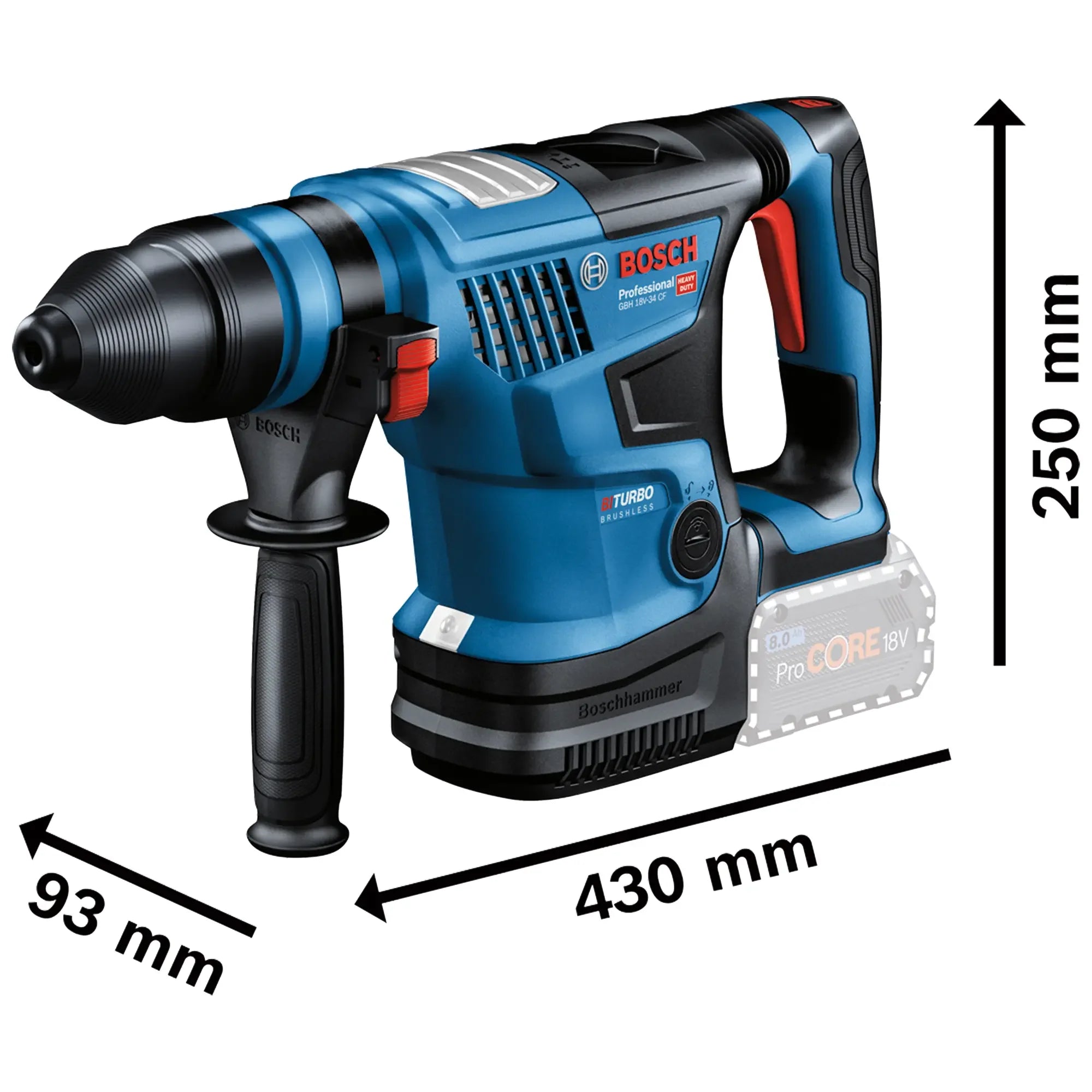 Martello a batteria Bosch GBH 18V-34 CF 8Ah